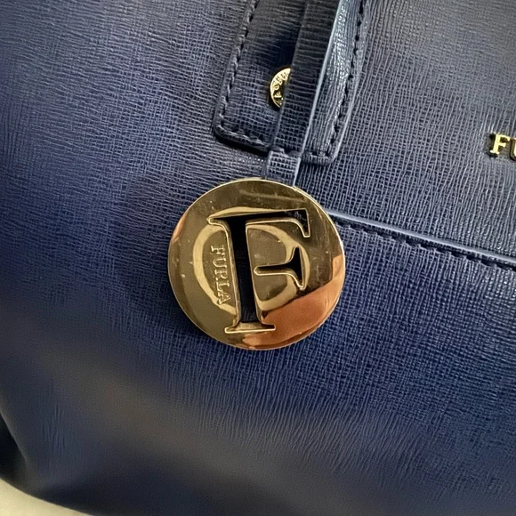Furla Elegant Navy Blue Handbag - Picture 6 of 16